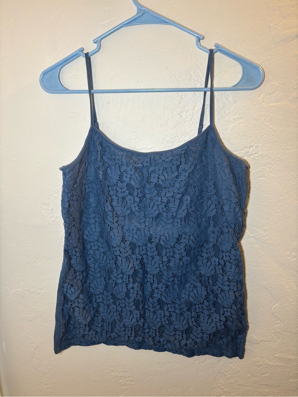 Women's Navy Lace Cami Tank Top